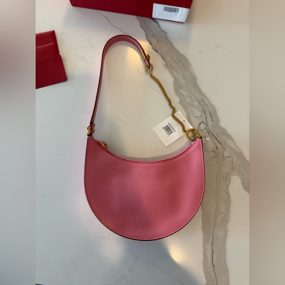 NWT Valentino Garavani Pink Leather Hobo Shoulder Bag - Picture 6 of 13